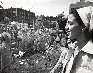 Liz Christy In Garden 1970s
