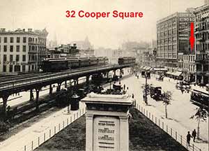 Cooper Square, looking south from Cooper Union, circa 1900