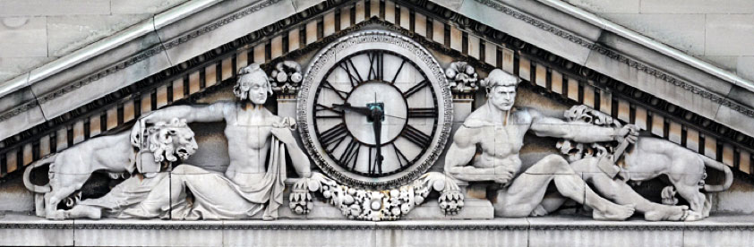 Landmarked Buildings bank clock on the Bowery
