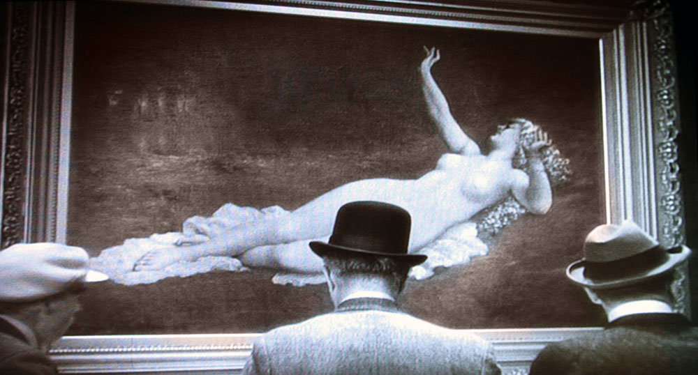 This painting of Mae West which appears in 'She Done Him Wrong', was supposedly inspired by the famous nude in the Occidental’s bar. Observing customers lusting after it, West quips, 'Yeah, I got to admit that is a flash, but I do wish Gus hadn't hung it up over the free lunch.'