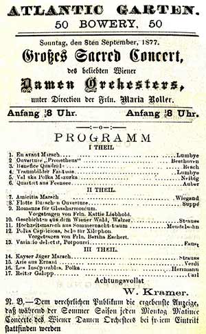Atlantic Garden Sacred Concert Program Sept 1877