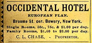 Occidental Hotel Ad